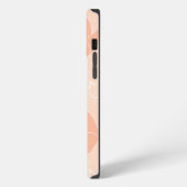 Monogram M Modern Apricot Peach Butterfly Patroon iPhone Hoesje (Linkerkant)