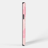 Monogram M Modern Blush & Roze Vlinder Patroon iPhone Hoesje (Rechterkant)