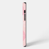 Monogram M Modern Blush & Roze Vlinder Patroon iPhone Hoesje (Linkerkant)