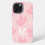 Monogram M Modern Blush & Roze Vlinder Patroon iPhone Hoesje (Achterkant)