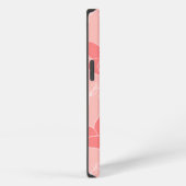 Monogram M Modern Coral Pink Butterfly Pattern iPhone Hoesje (Rechterkant)