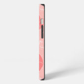 Monogram M Modern Koraal Roze Vlinder Patroon iPhone Hoesje (Linkerkant)