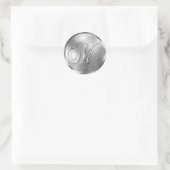 Monogram M NONMETALLIC Silver Envelope Seal Ronde Sticker (Tas)