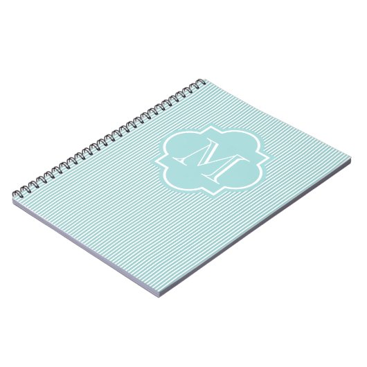 Monogram M notitieboek | Turquoise (Linkerzijde)