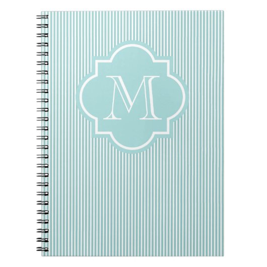 Monogram M notitieboek | Turquoise (Voorkant)