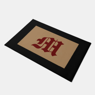 Monogram M Oud Engels Zwart Trim Doormat Deurmat