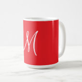 MONOGRAM M, Red and White, Koffiemok (Voorkant rechts)