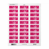 Monogram M Retouradres Labels Roze (Full Sheet)