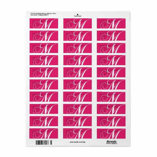 Monogram M Retouradres Labels Roze (Full Sheet)