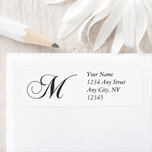 Monogram M Return Address Labels (Insitu)