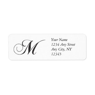 Monogram M Return Address Labels