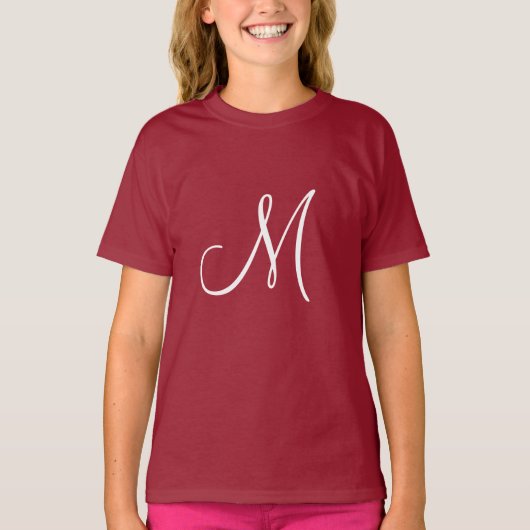 Monogram M, Rood en Wit, T-shirt (Voorkant)