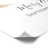 Monogram M Roze witte Floral Gold Letter Neursery Poster (Hoek)