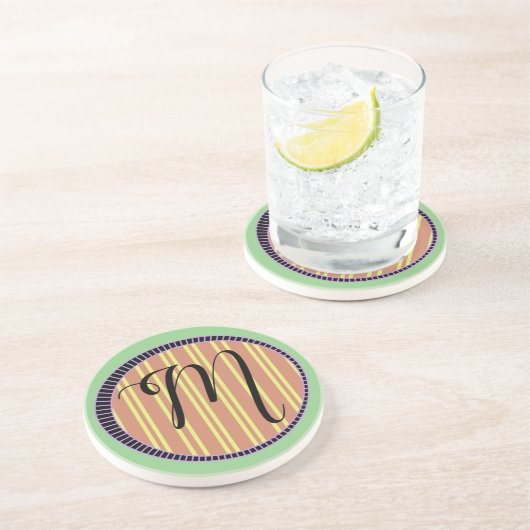 Monogram M Sandstone Onderzetter (Zijkant)