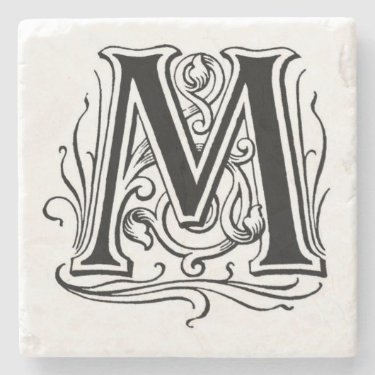 monogram "M" Stenen Onderzetter (Voorkant)