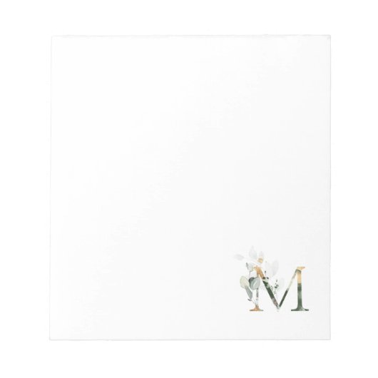 Monogram M Trouwfeest Elegante notities Notitieblok (Voorkant)