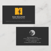 Monogram M van elektricien-aannemer Visitekaartje (Voorkant / Achterkant)