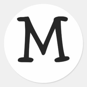 Monogram M Wedding Seal Sticker