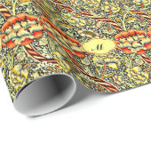 Monogram "M" William Morris Design Cadeaupapier (Rol Hoek)