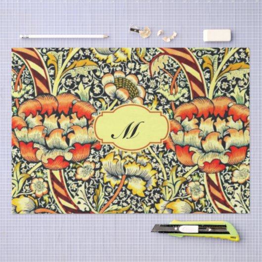 Monogram "M" William Morris Design Tissuepapier (Craft)