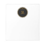 Monogram M, zwart en goud, Notitieblok (Voorkant)