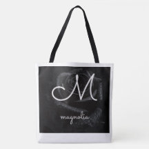 Monogram M Zwarte Roos Magnolia Waterdruppels Bloe