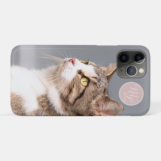 Monogram maak je eigen kat foto Case-Mate iPhone case (Achterkant (horizontaal))