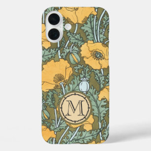 Monogram  maangeel bloemmotief iPhone 16 plus hoesje
