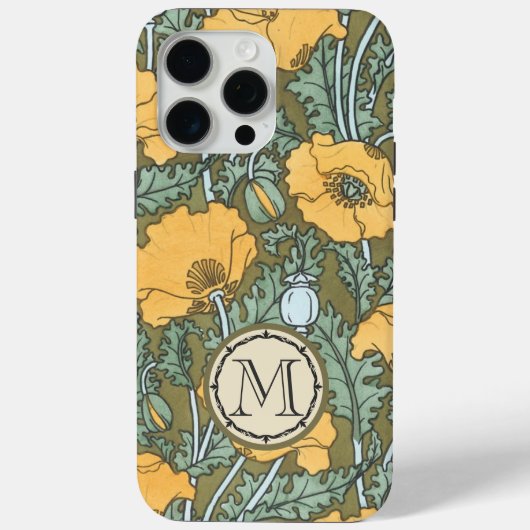 Monogram maangeel bloemmotief Case-Mate iPhone case (Achterkant)