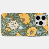 Monogram maangeel bloemmotief Case-Mate iPhone case (Achterkant (horizontaal))
