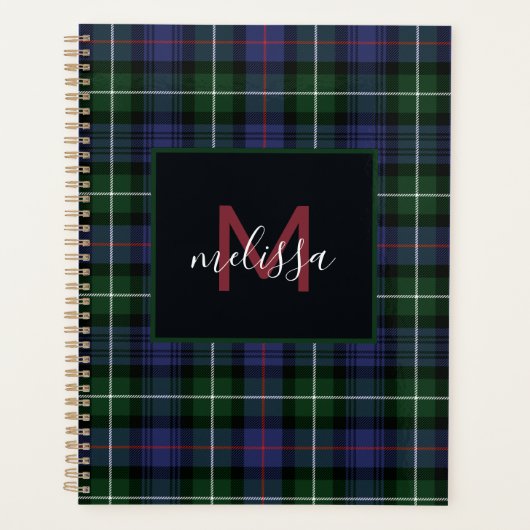 Monogram MacKenzie Tartan Plaid Gepersonaliseerd 2 Planner (Voorkant)