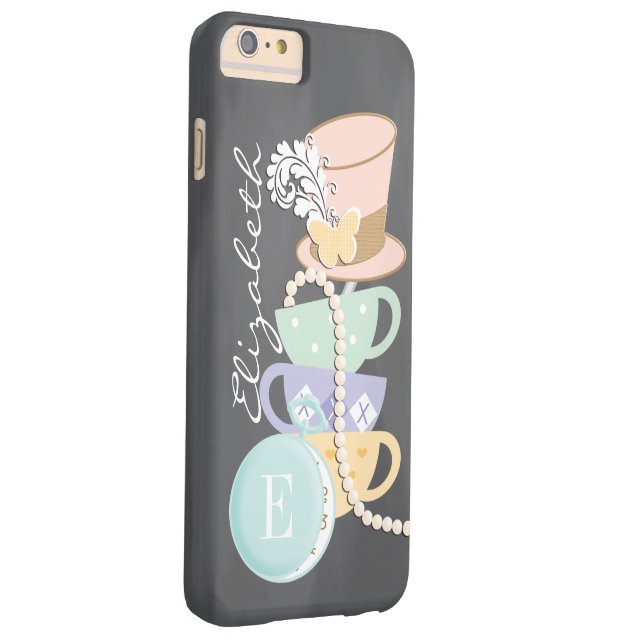 Monogram Mad Hatter Teacups en Pet Case-Mate iPhone Case (Achterkant/Rechts)