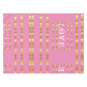 Monogram Madelief Bloemige Liefde Roze Tafelkleed (Voorkant (Horizontaal))