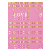 Monogram Madelief Bloemige Liefde Roze Tafelkleed (Voorkant)