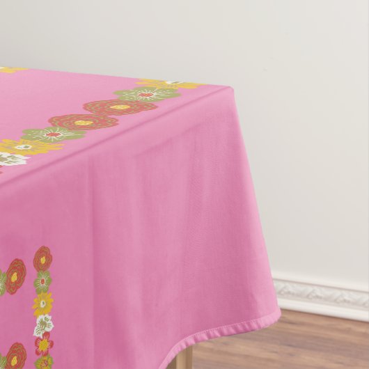 Monogram Madelief Bloemige Liefde Roze Tafelkleed (Voorbeeld)