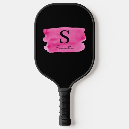 Monogram Magenta Brush Stroke Pickleball Paddle (Voorkant)