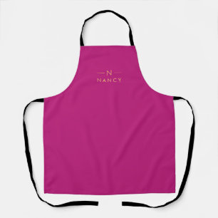 Monogram Magenta Dye Modern Minimalistisch Elegant Schort