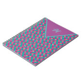 Monogram Magenta Paarse Roze Blauwgroen Zeemeermin Notitieboek (Linkerzijde)