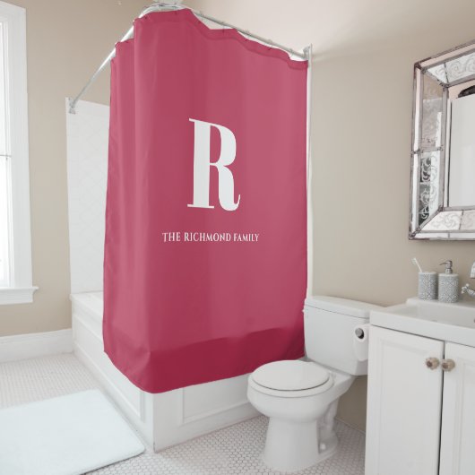 Monogram Magenta Shower Curtain Douchegordijn (In situ)