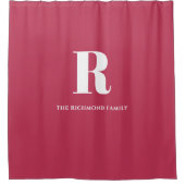 Monogram Magenta Shower Curtain Douchegordijn (Voorkant)