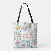 Monogram Magic Books Tote Bag Girly Mint Green (Achterkant)