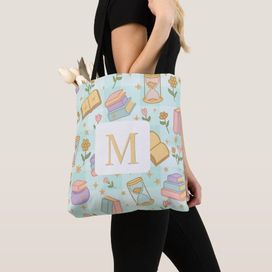 Monogram Magic Books Tote Bag Girly Mint Green (Dichtbij)