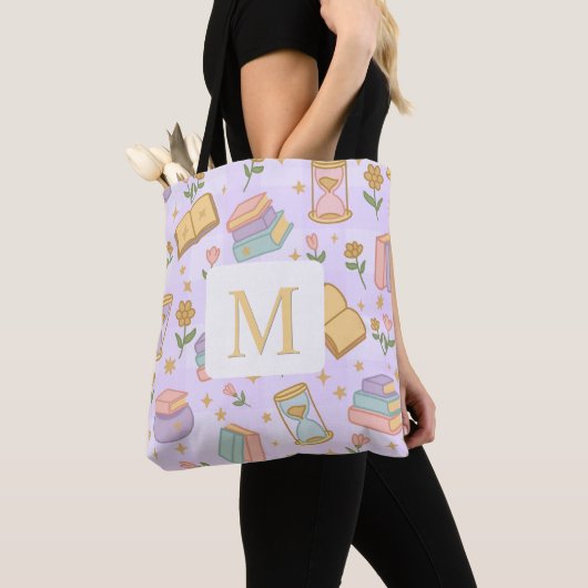 Monogram Magic Books Tote Bag Girly Purple (Dichtbij)
