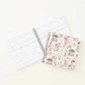 Monogram magisch bos — roze roze tuin notitieboek (Binnen)