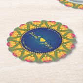 Monogram magische bloem kartonnen onderzetters (Gekanteld)