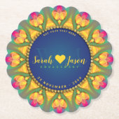 Monogram magische bloem kartonnen onderzetters (Voorkant)