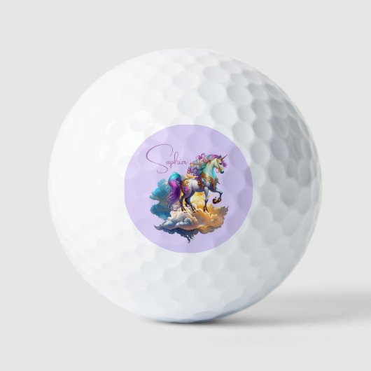Monogram Magische Eenhoorn Fantasy romance Verjaar Golfballen (Voorkant)