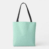 Monogram Magische Mint en Witte Polka Dot Tote Bag (Achterkant)