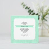 Monogram Magische Mint en Witte Polka Dot Wedding Kaart (Staand voorkant)