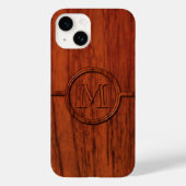 Monogram Mahogany Wood Print Case-Mate iPhone Case (Achterkant)